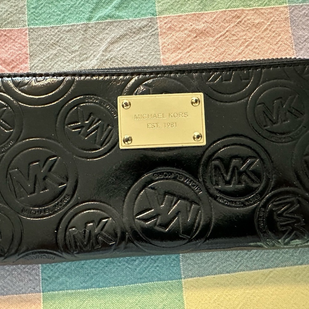Michael Kors Black Embossed Logo Wallet